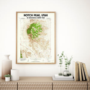Notch Peak Utah Poster | USGS 1960 Map Poster