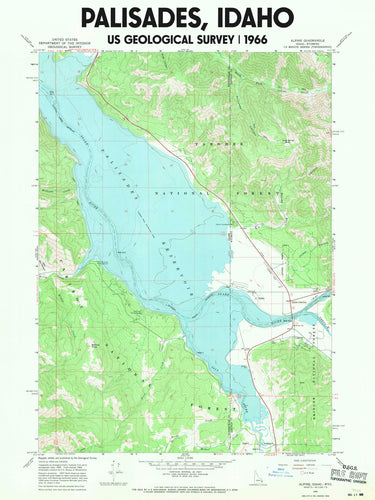 Palisades Idaho Poster | Vintage 1966 USGS Map