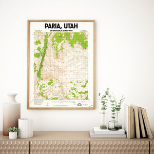 Paria Utah Map Poster | 1954 USGS Map Poster