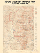 Load image into Gallery viewer, Rocky Mountain National Park Poster | Vintage 1919 USGS Map