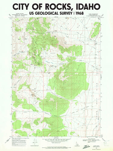 City of Rocks Idaho Poster | Vintage 1968 USGS Map