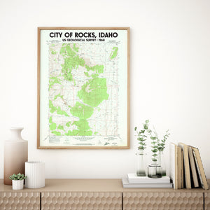 City of Rocks Idaho Poster | Vintage 1968 USGS Map