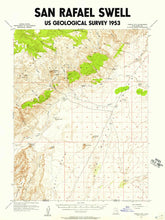 Load image into Gallery viewer, San Rafael Swell Utah Poster | Goblin Valley State Park Poster | 1953 USGS Map Poster