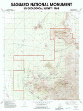 Load image into Gallery viewer, Saguaro National Park Poster | Vintage 1968 USGS Map