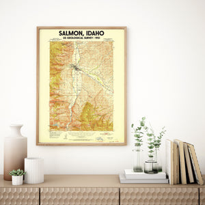 Salmon Idaho Poster | Vintage 1951 USGS Map