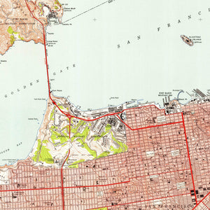 San Francisco California Poster | Vintage 1947 USGS Map