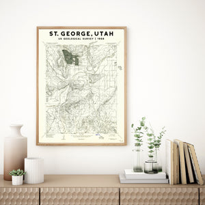 St. George Utah USGS Topographical Map Vintage Utah Poster