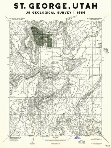St. George Utah USGS Topographical Map Vintage Utah Poster