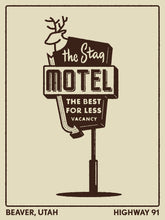 Load image into Gallery viewer, Stag Motel Sign Art Print | Boogie Sign Art | Motel Sign Art Wall Decor Active