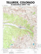 Load image into Gallery viewer, Telluride Colorado Poster | Vintage 1955 USGS Map