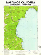 Load image into Gallery viewer, Lake Tahoe California Poster | Vintage 1955 USGS Map