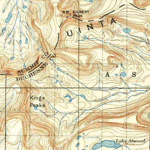 Uinta Mountains Utah Poster | Vintage 1905 USGS Map