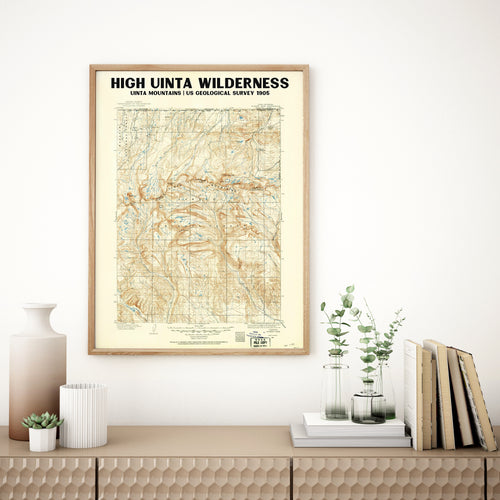 Uinta Mountains Utah Poster | Vintage 1905 USGS Map
