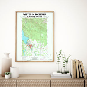 Whitefish Montana Poster | Vintage 1962 USGS Map