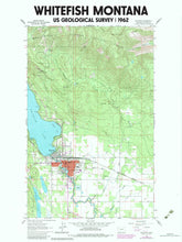 Load image into Gallery viewer, Whitefish Montana Poster | Vintage 1962 USGS Map