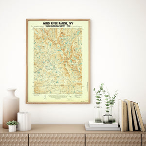 Wind River Range Wyoming Poster | Vintage 1938 map