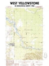 Load image into Gallery viewer, West Yellowstone 1986 USGS Map Poster