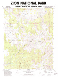 Zion National Park Poster | Vintage 1980 USGS Map