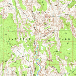 Zion National Park Utah Poster | Vintage 1980 USGS Map | Zion Lodge | Temple of Sinawava