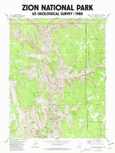 Load image into Gallery viewer, Zion National Park Utah Poster | Vintage 1980 USGS Map | Zion Lodge | Temple of Sinawava