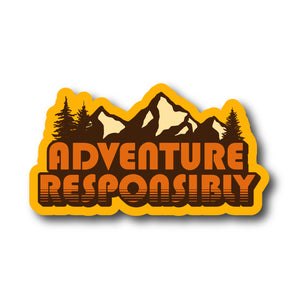 Adventure Responsibly Retro Mountain Vinyl Sticker