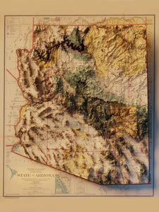 Arizona Map Poster - 3D Rendered Topographical Map
