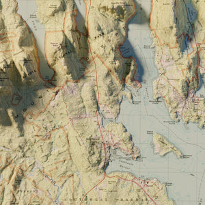 Acadia National Park Poster | Shaded Relief Rendered Map