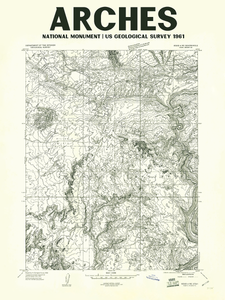 Arches National Park Poster | Vintage 1961 USGS Map