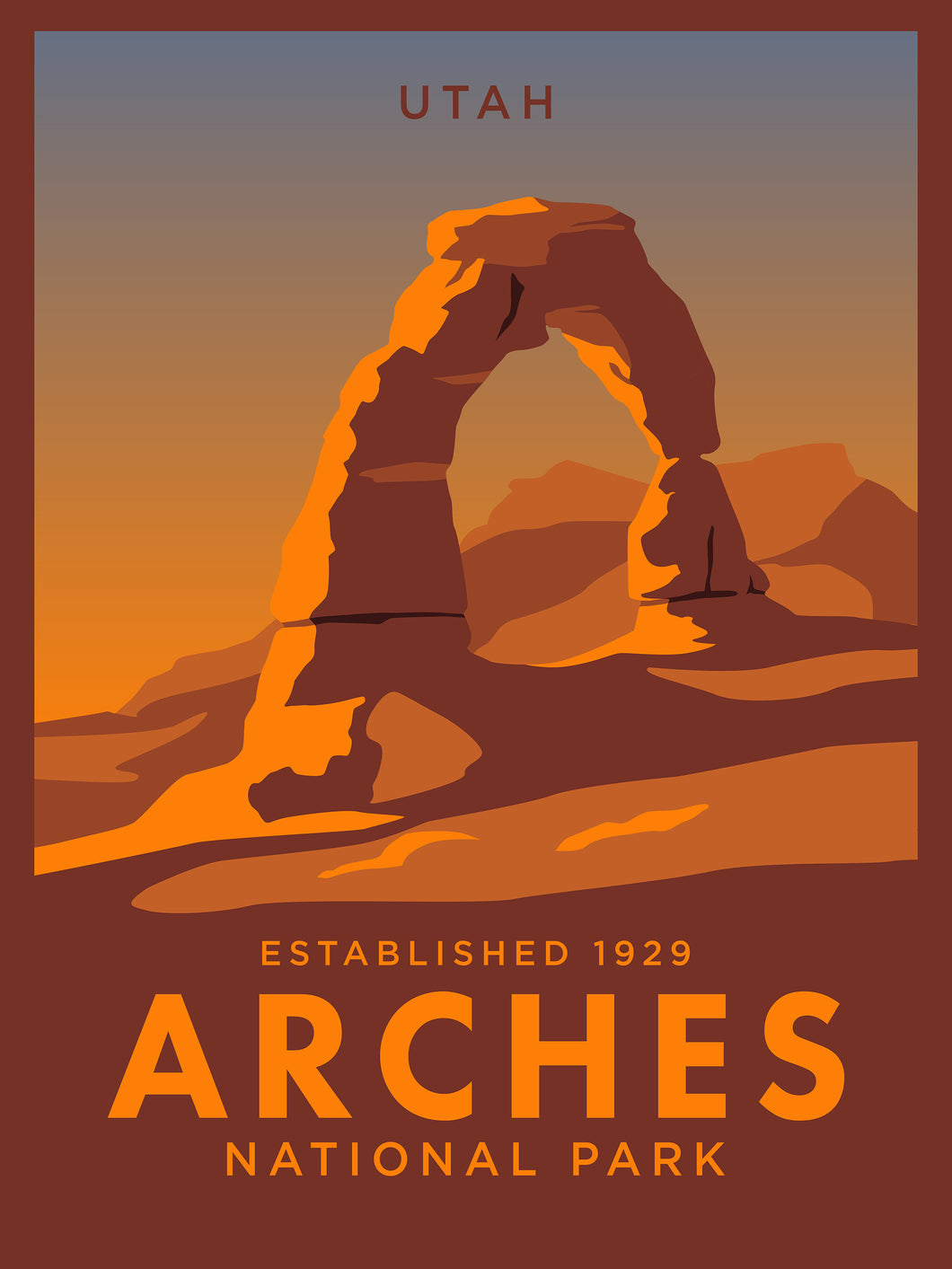 Arches National Park | Vintage Inspired Travel Poster
