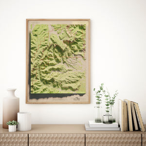 Bryce Canyon National Park Map Poster - Shaded Relief Topographical Map