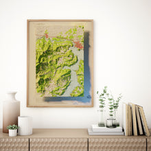 Load image into Gallery viewer, Coeur D&#39;alene Idaho Poster | Shaded Relief Rendered Map