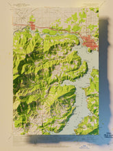 Load image into Gallery viewer, Coeur D&#39;alene Idaho Poster | Shaded Relief Rendered Map
