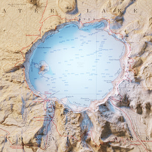 Crater Lake National Park Oregon | Shaded Relief Topographical Map