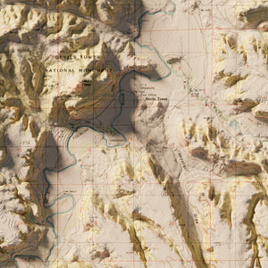 Devils Tower Wyoming | Shaded Relief Topographic Map