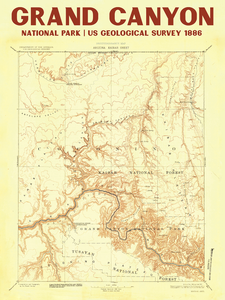 Grand Canyon National Park Vintage 1886 USGS Map | National Park Poster