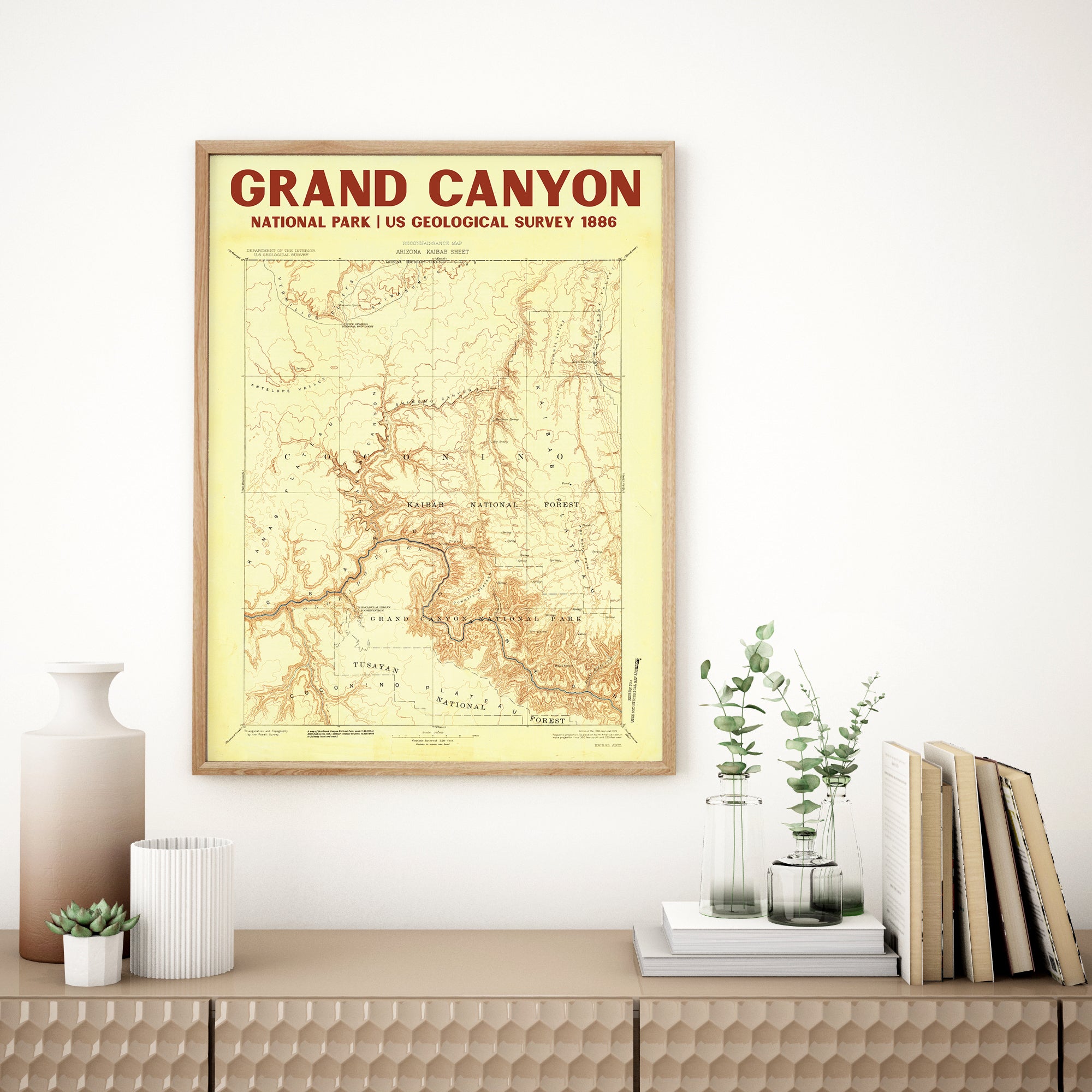 Vintage – Park Responsibly Poste Park National Adventure | USGS National Map 1886 Canyon Grand