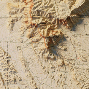 Guadalupe Mountains Texas Poster | Shaded Relief Topographical Map