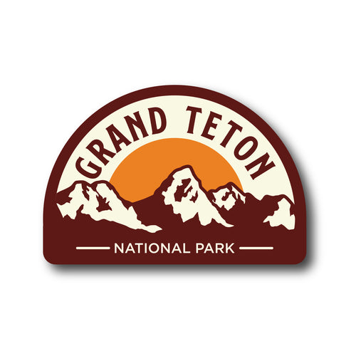 Grand Teton National Park Retro Vinyl Sticker Wyoming National Park Sticker