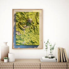 Load image into Gallery viewer, Mount Hood Oregon Map Poster - Shaded Relief Topographical Map
