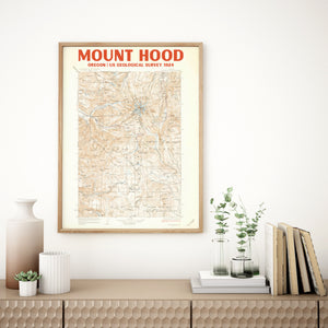 Mount Hood Oregon Vintage USGS Map Poster