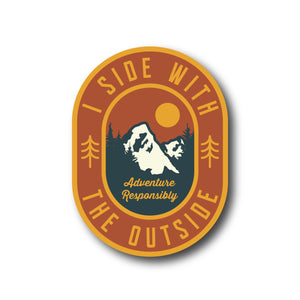 I Side With The Outside Mountain Outdoor Awareness Vinyl Sticker
