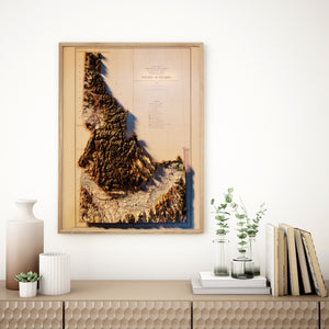 Idaho Map Poster - 3D Rendered Topographical Map