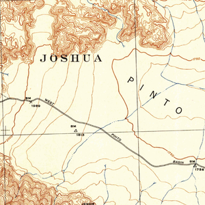Joshua Tree National Park Vintage 1944 USGS Map Poster