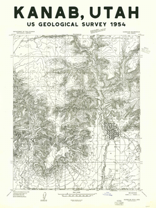 Kanab Utah Poster | Vintage 1954 USGS Map