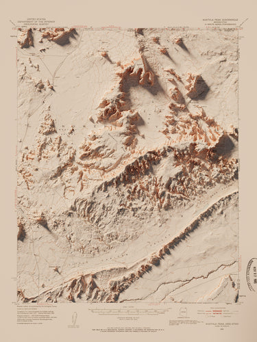 Monument Valley Arizona Poster | Shaded Relief Rendered Map