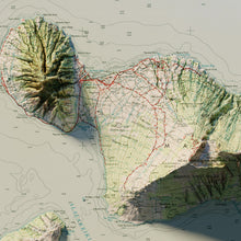 Load image into Gallery viewer, Maui Hawaiian Islands | Shaded Relief Topographic Map