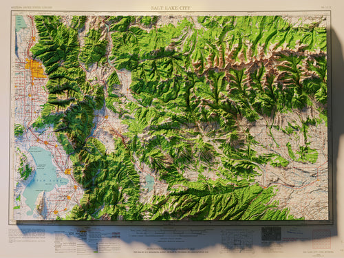 Salt Lake City | Wasatch Mountains Map Poster - 3D Rendered Topographical Map
