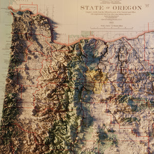 Oregon Map Poster | Oregon USGS Map | 3D topographical map of Oregon