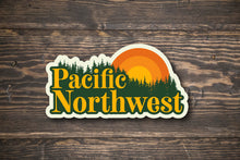 Load image into Gallery viewer, Pacific Northwest Retro Sun Oregon Washington Vinyl Sticker
