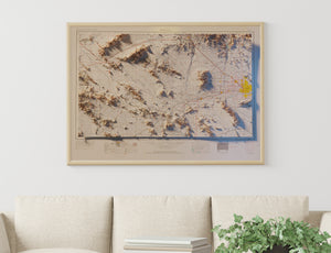 Phoenix Arizona Poster | Shaded Relief Topographical Map